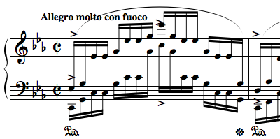 Sheet music first measures